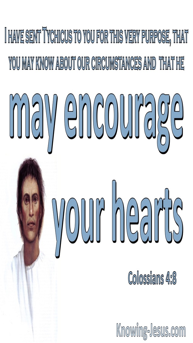 Colossians 4:8 May He Encourage Your Hearts (blue)